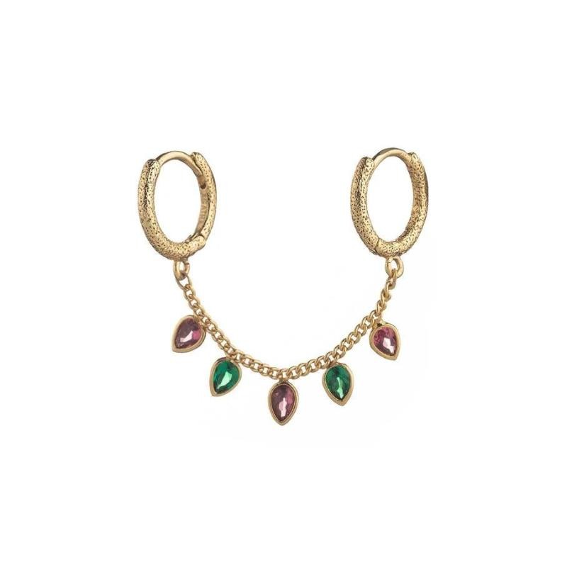 Piercing criolla NEITH - Verde / Rosa
