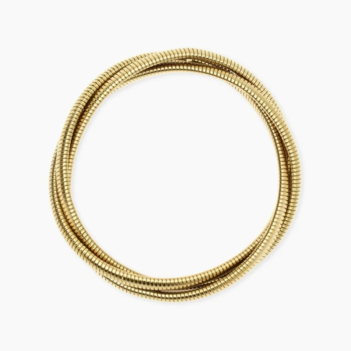 Pulsera dorada tubogas trenzada