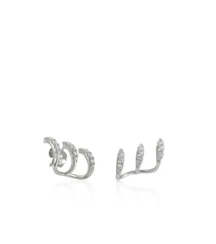 Pendientes originales diseño tres garras con circonitas