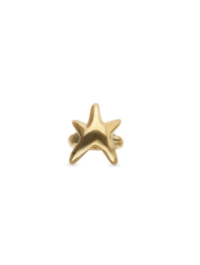 Anillo bañado en oro con estrella de mar