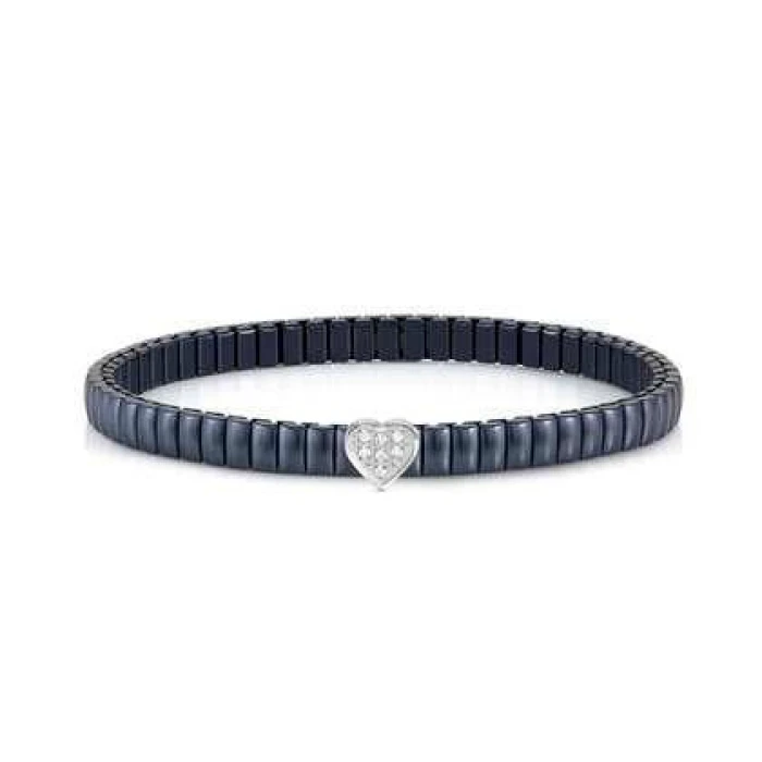 Pulsera XTE XSMALL ed. LIFE en acero y circonitas ac. AZUL CORAZÓN