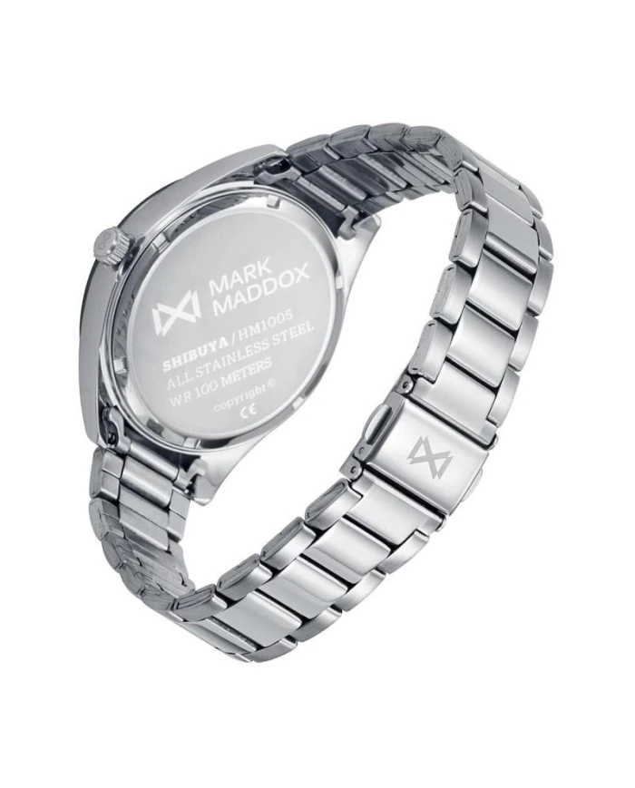 SHIBUYA con bisel de aluminio azul, esfera azul y brazalete de acero