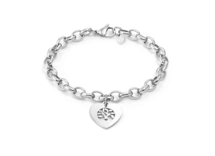 PULSERA SEMPRE CON ME CON CORAZÓN DECORADO