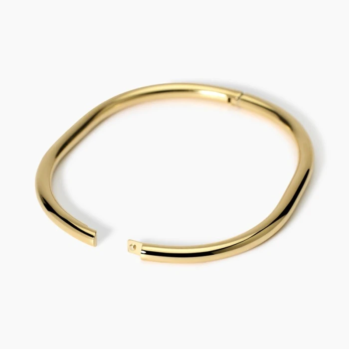 Pulsera rígida de acero dorado