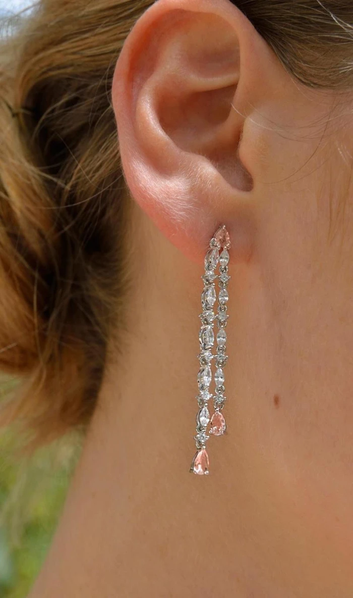 PENDIENTES PLATA DOS TIRAS
