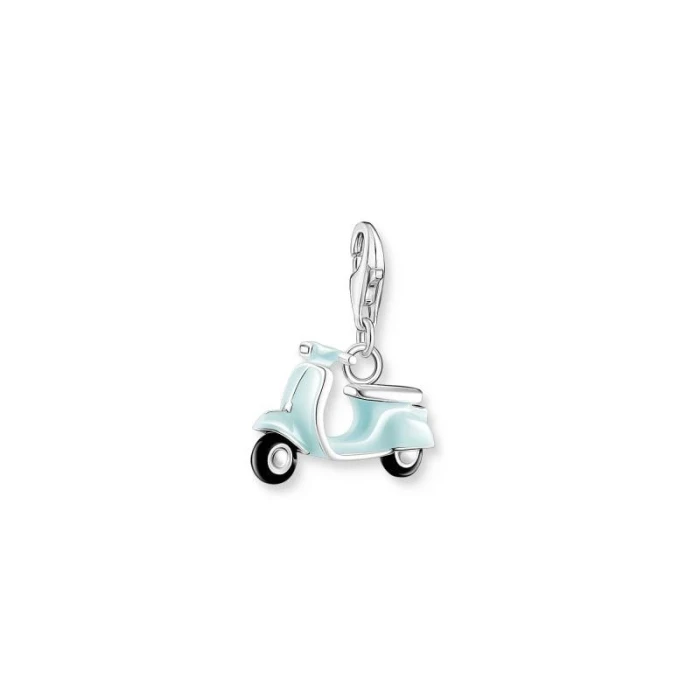 COLGANTE CHARM TURQUESA SCOOTER PLATA
