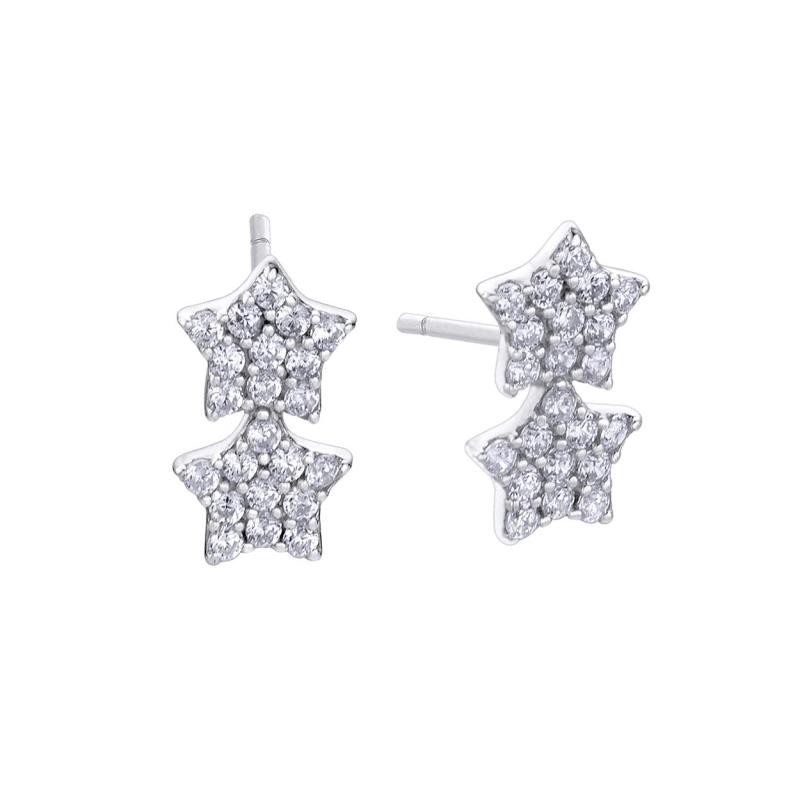 Pendientes de Durán Exquse de la colección Astros de plata doble estrella