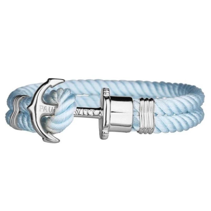 PULSERA NYLON AZUL ANCLA ACERO