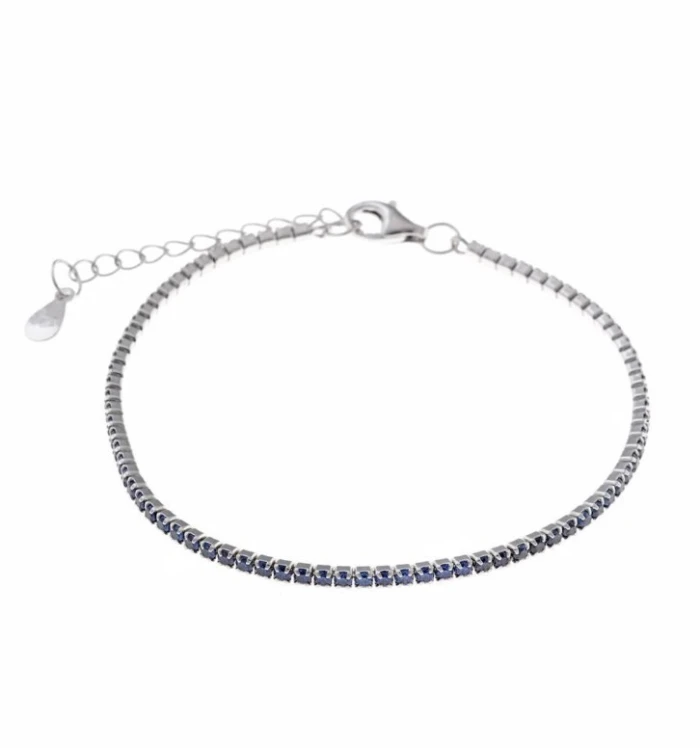 Pulsera Blink plata rodio circonitas brillantes tanzanita 15+3cm