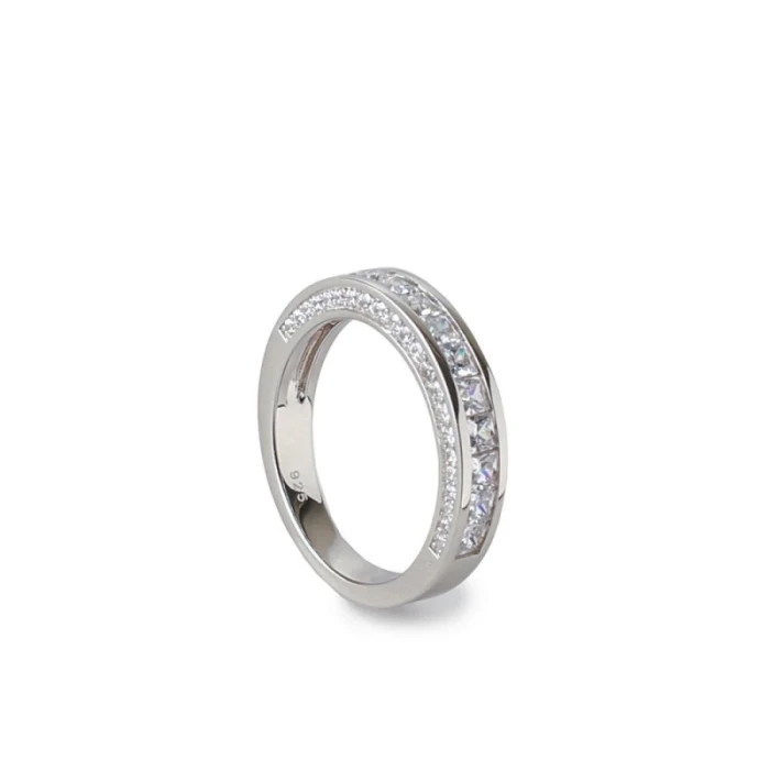 ANILLO PLATA Y CIRCONITAS ELEGANTE