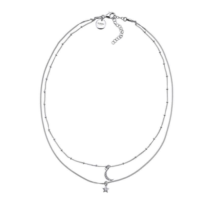COLGANTE DORADO ASTROS DOBLE CADENA SOL Y LUNA