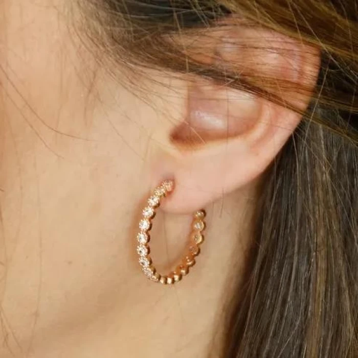 PENDIENTES ARO CIRCONITAS ROSE