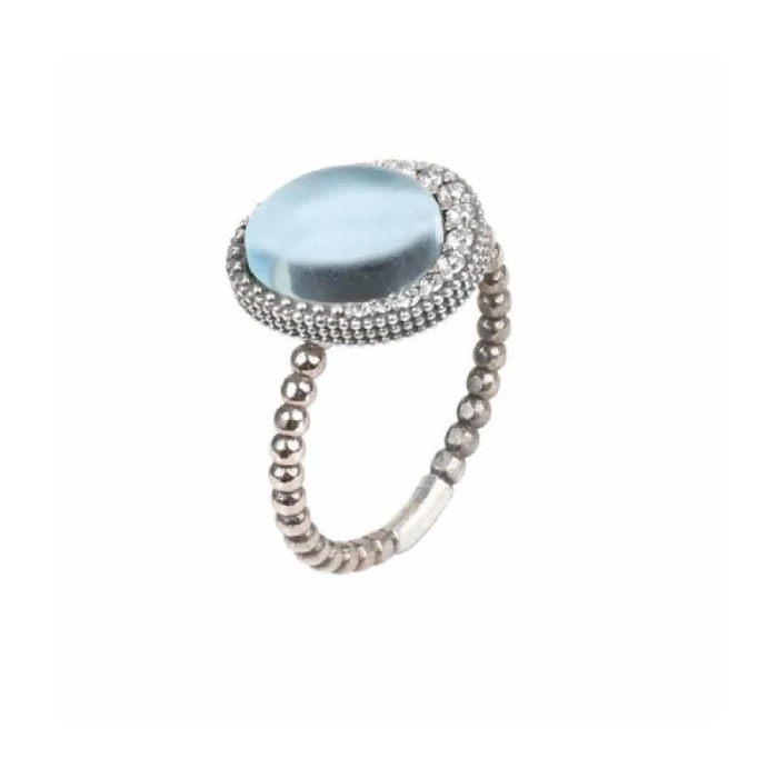 ANILLO CORALIA BLUE PLATA TALLA 17