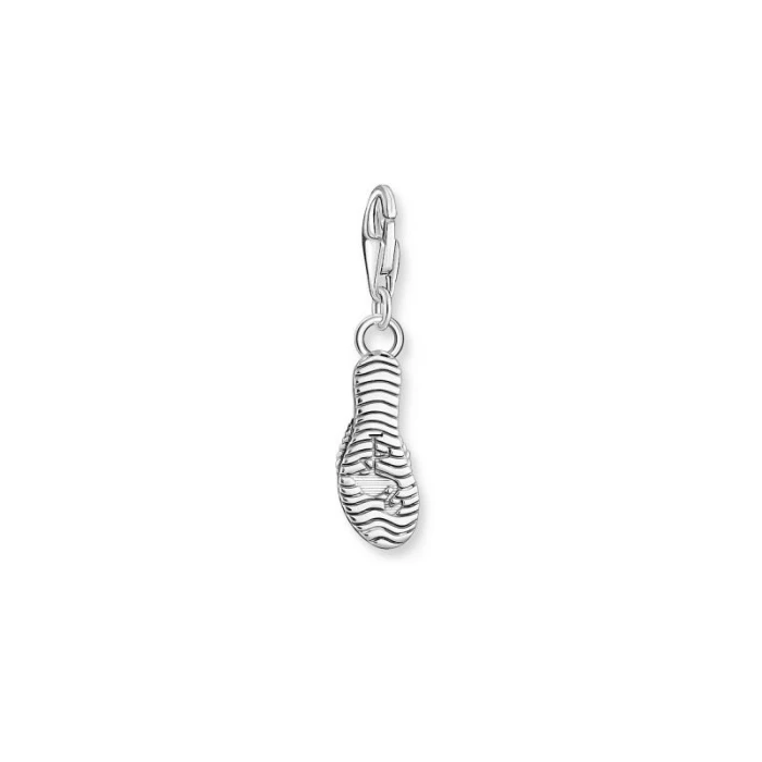 CHARM CHANCLA TURQUESA CON PIEDRAS DE COLORES PLATA