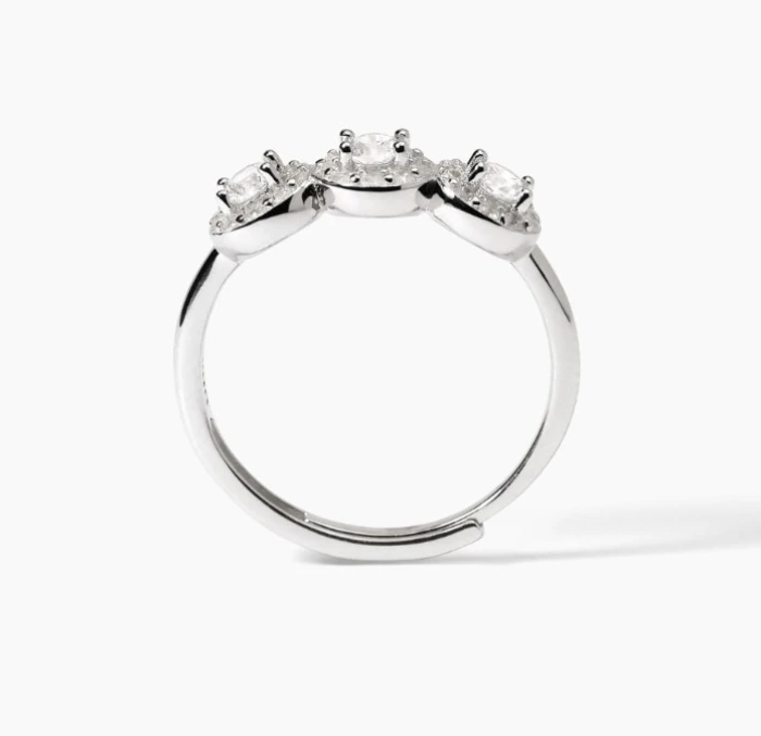 Anillo de plata con circonita blancaMILANÉS