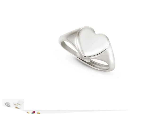 ANILLO MESSAGGI D'AMORE EN PLATA 925 TIPO SELLO CORAZÓN
