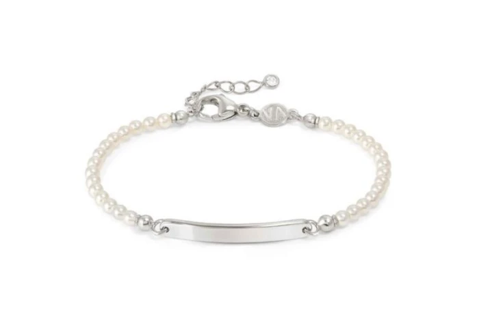 PULSERA MESSAGGI D'AMORE CON PLACA GRABABLE Y PERLAS