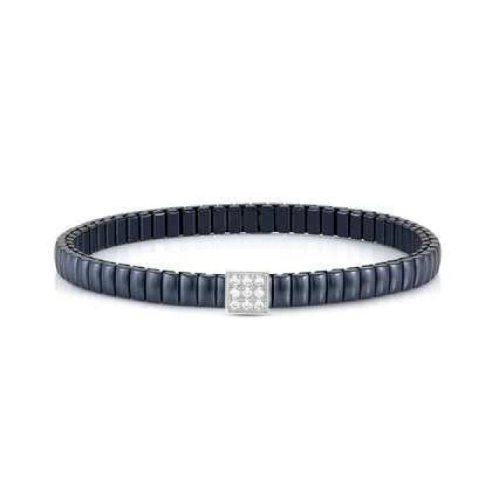 Pulsera XTE XSMALL ed. LIFE en acero y circonitas ac. AZUL CUADRADO