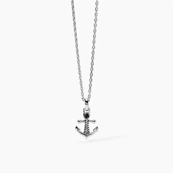 Collar de plata con anclaREGLA DE LA MARINA