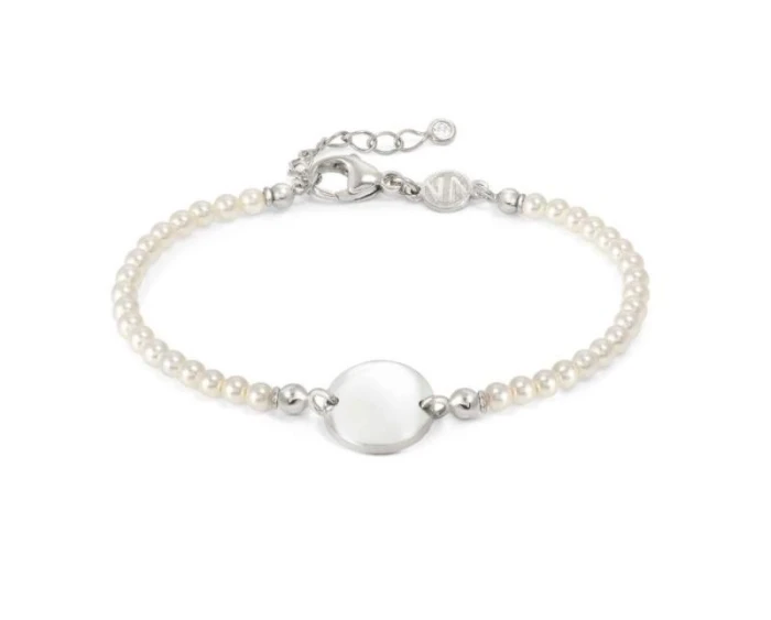 PULSERA MESSAGGI D'AMORE CON MEDALLA GRABABLE Y PERLAS
