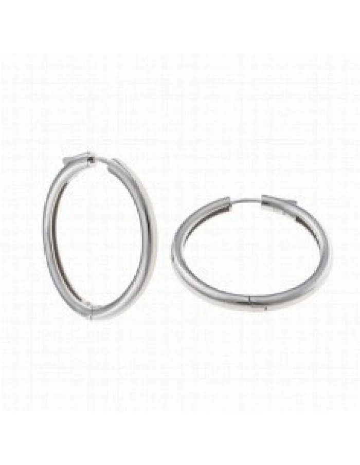 PENDIENTES PLATA RODIO ARO TUBO REDONDO