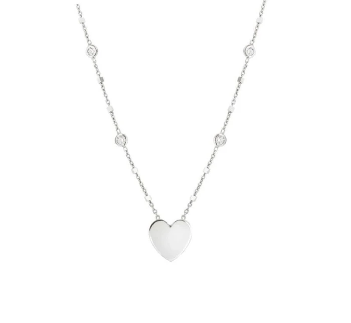 COLLAR MESSAGGI D'AMORE CON CORAZÓN GRABABLE Y CUBIC ZIRCONIA