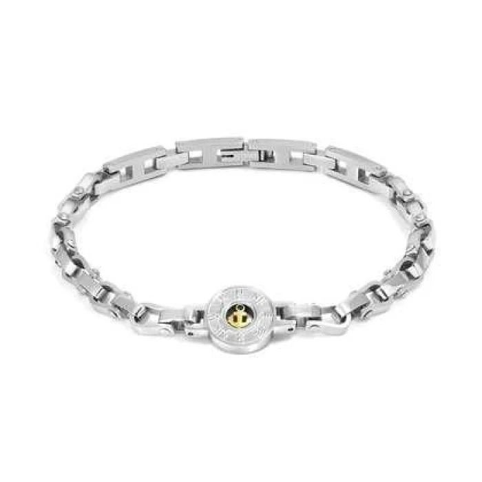 PULSERA MANVISION EN ACERO Y CIRCONITAS ANCLA