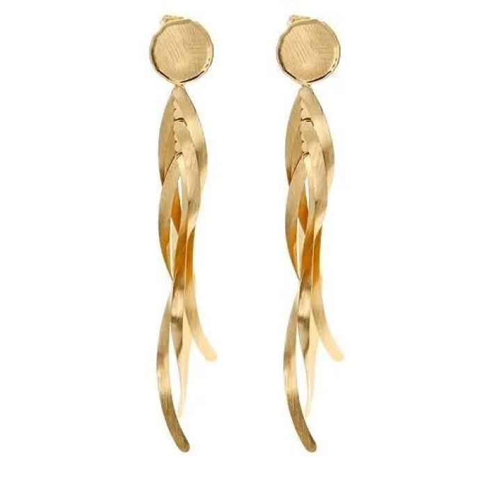 PENDIENTES MULTI ONDAS DORADO