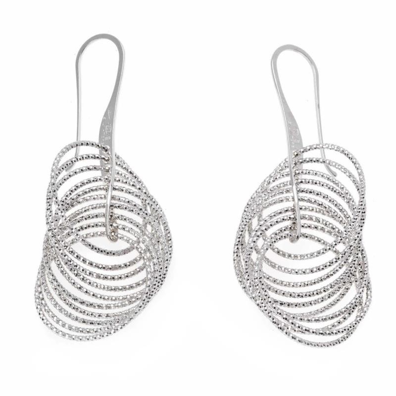 PENDIENTES PLATA RODIO CIRCULOS GRABADOS GANCHO