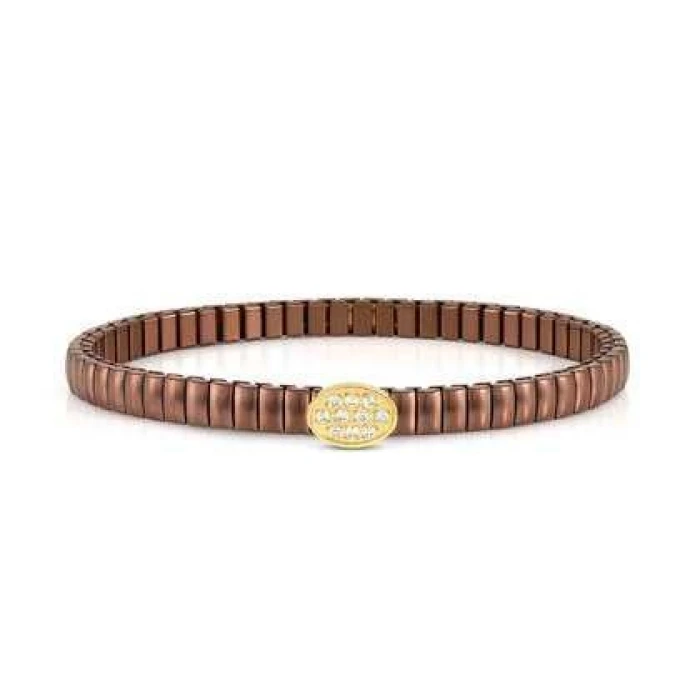 Pulsera XTE XSMALL ed. LIFE en acero y circonitas ac. CHOCOLATE OVAL