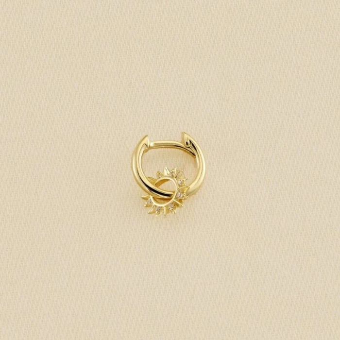 Hoop piercing SUNSHINE - Crystal / Golden
