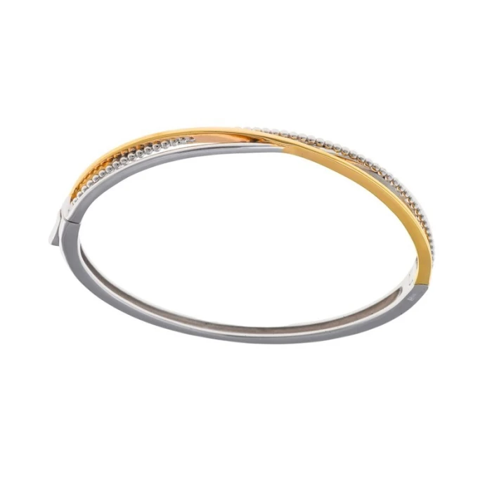Brazalete Plata Combinada Salvatore Doble Aro