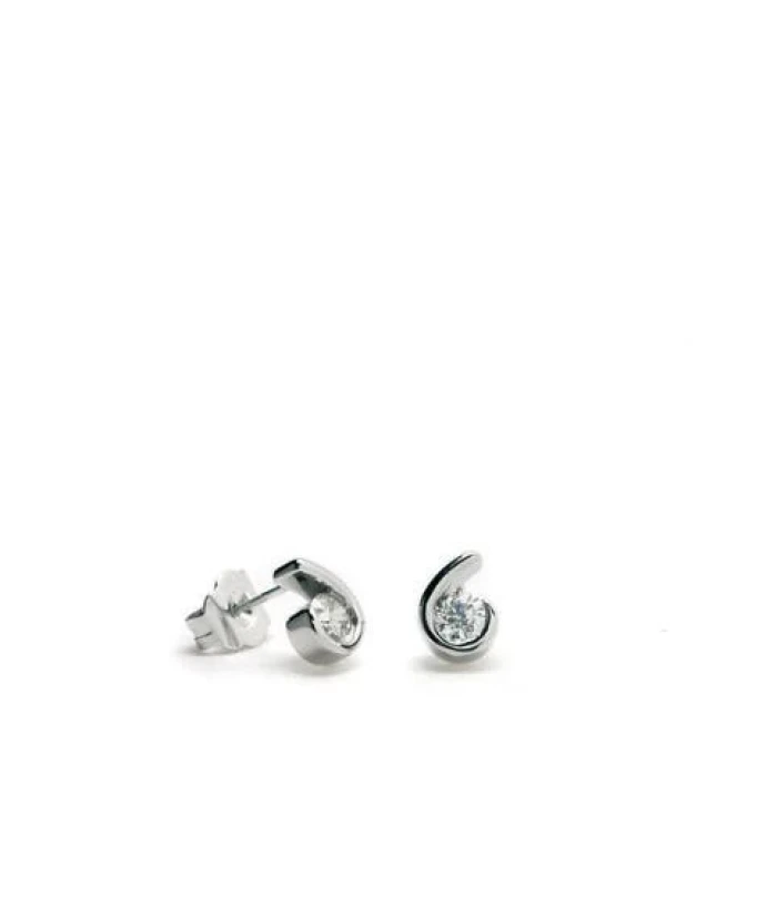 Pendientes botón diseño de lágrima con circonita