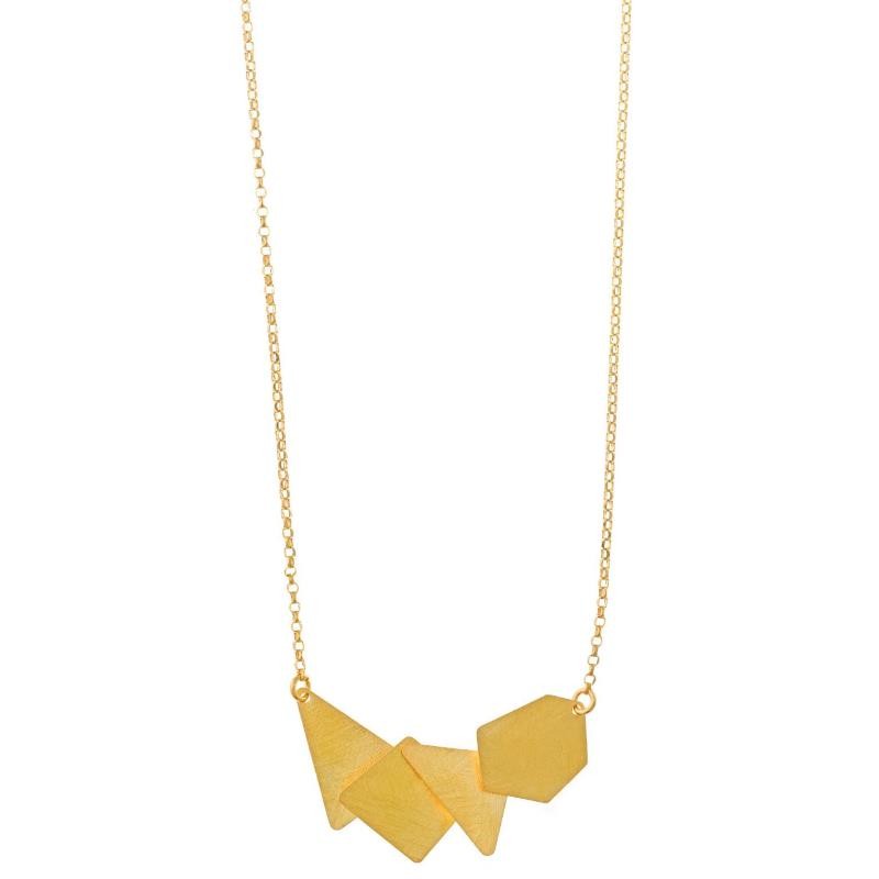 COLLAR PLATA CHAPADO DORADO FORMAS GEOMETRICAS SIMPLE GRAFIADO / NECKLACE SILVER PLATED GOLD SHAPES GEOMETRIC SIMPLE ENGRAVED /
