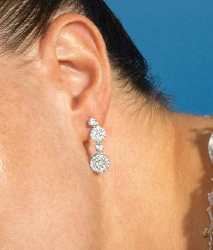 Pendientes de Plata de Ley 925 y Circonita Brillante acabado en rodio - Siala