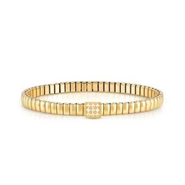 Pulsera XTE XSMALL ed. LIFE en acero y circonitas ac. ORO AMARILLO CUADRADO