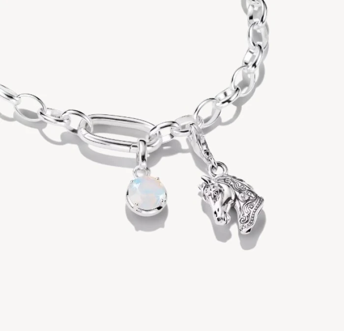 Colgante Charm cabeza de caballo Original plata