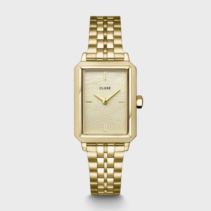 Fluette Watch Steel, Sand Texture Full Gold Colour