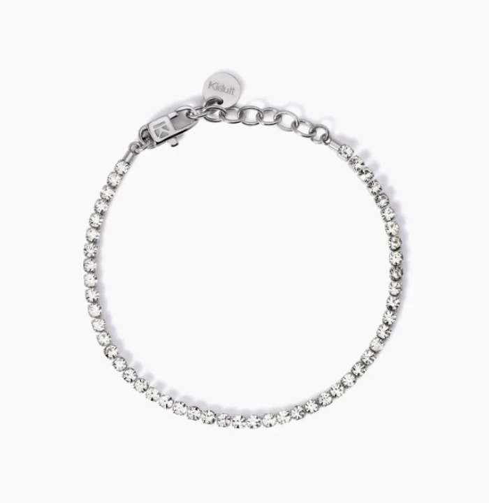 Pulsera de tenis con cristales blancos