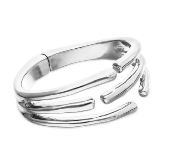 Pulsera de aleación de plata UNOde50 con forma de triple tubo
