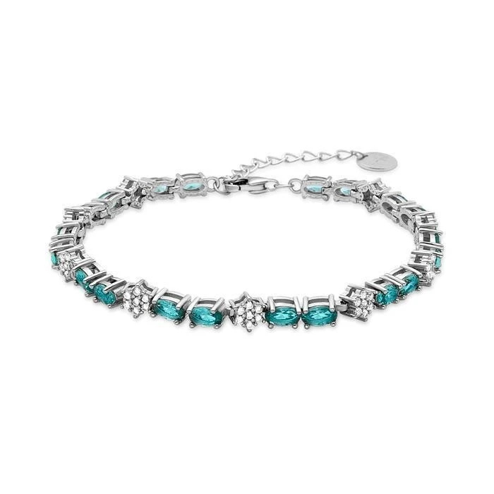 Pulsera Luxenter Lanad Plata y Circonitas blancas y turquesa