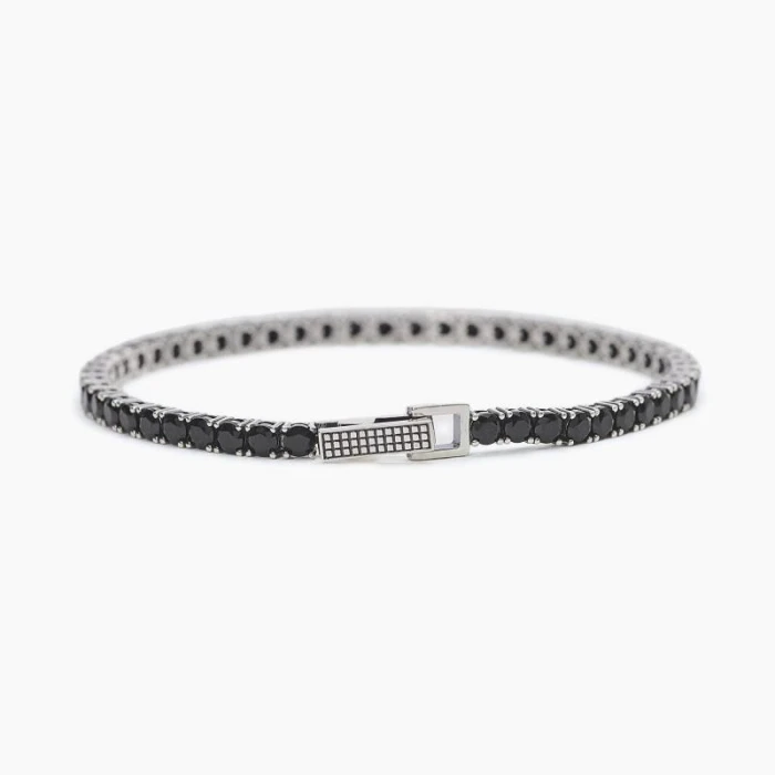 PULSERA RIVIERE CIRCONITAS NEGRAS