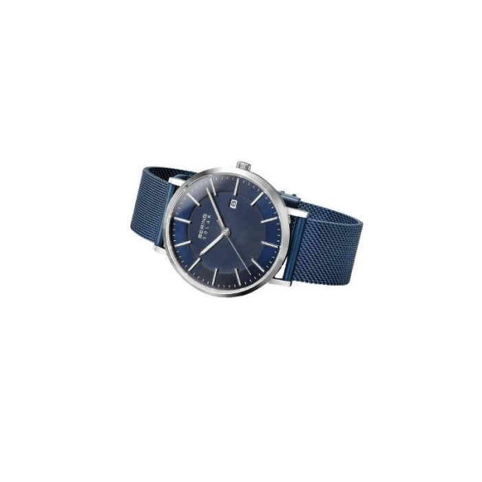 Reloj Bering Solar  Azul y Plateado Analógico