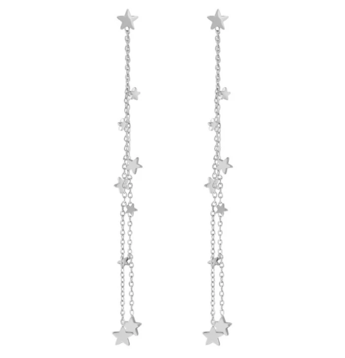 Pendientes Ritmatika Estrellas doble cadena