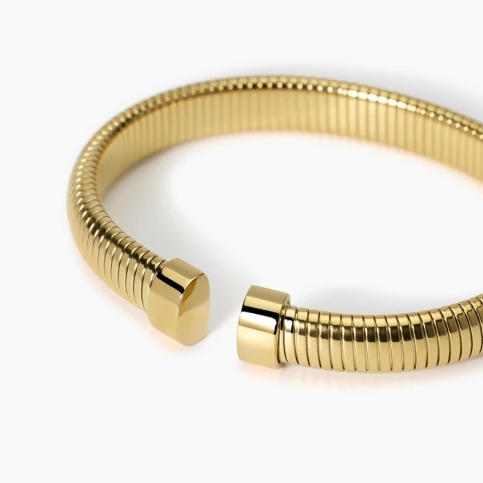 Pulsera tubogas de acero dorado