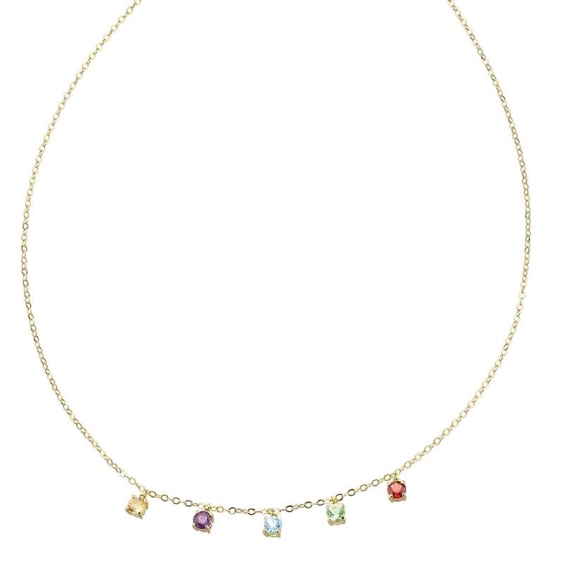Gargantilla Durán Exquse de la colección Melodía de Colores realizado en plata 925 con citrino, amatista, topacio azul, peridoto