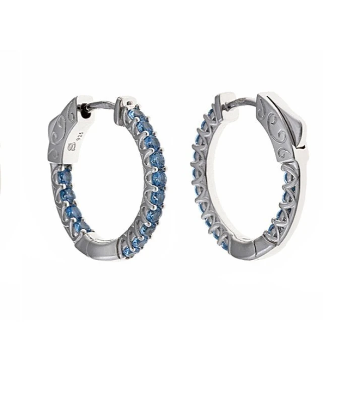 PENDIENTES AROS AZUL