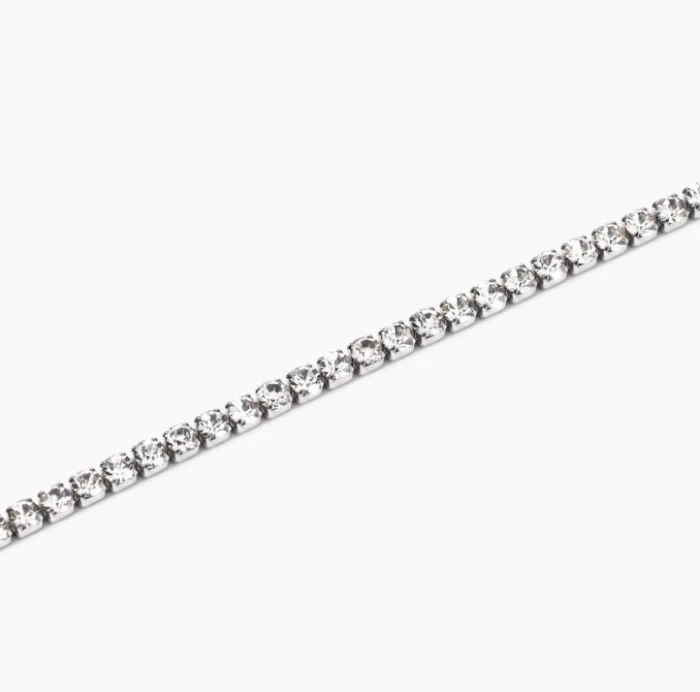 Pulsera de tenis con cristales blancos