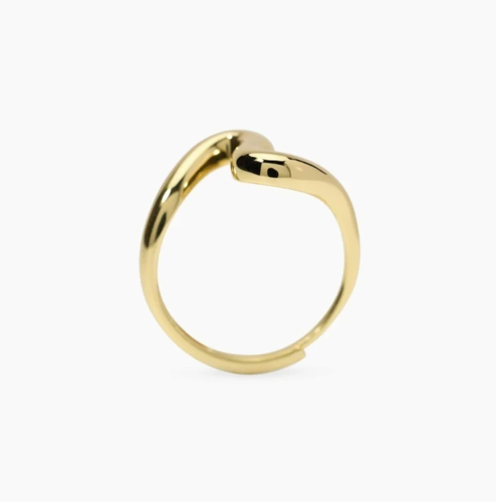 ANILLO OLA BAÑADA EN ORO
