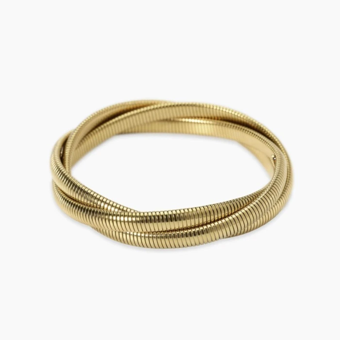 Pulsera dorada tubogas trenzada